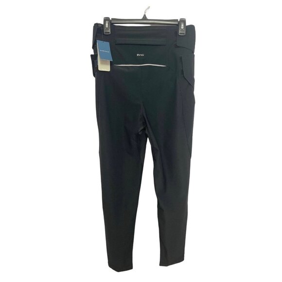 BVVU Womens High-Waisted Sauna Pants Large Black Silver Workout Fat-Burner NWT - Picture 2 of 16